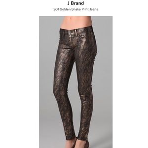 J Brand Leggings in Black Golden snake NWOT